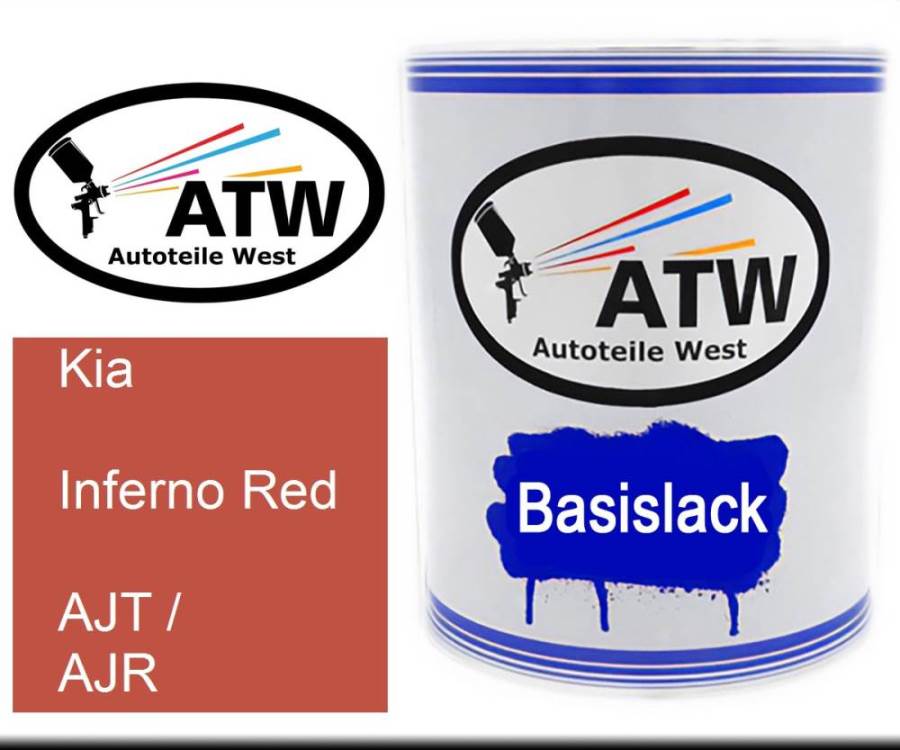 Kia, Inferno Red, AJT / AJR: 1L Lackdose, von ATW Autoteile West.